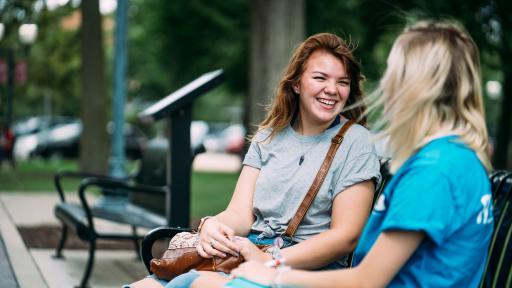 students talking