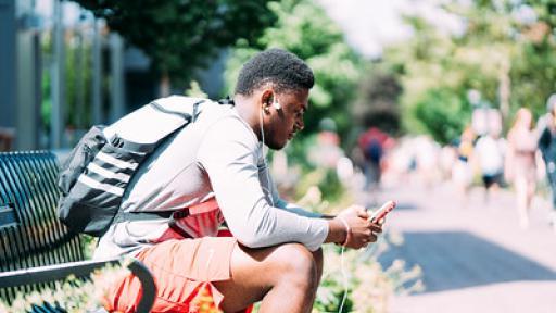 Student on cellphone